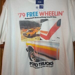 NWT Ford Free Wheelin' Graphic Tee with Blue and Red Accents